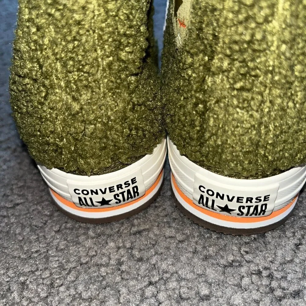 Converse Chuck Taylor Sherpa Eva Lift Platform Hi Moss Sneaker Women's 6 Youth 4